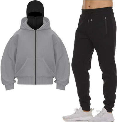 Herren Jogginganzug Kapuzenjacke Hochkragen Sportlich