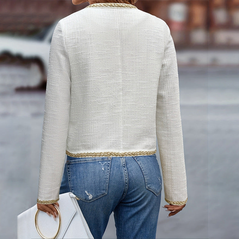 Damen Kurzjacke Elegante mit Knöpfen Schlicht Modern