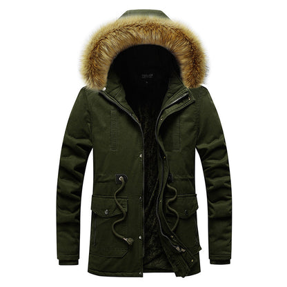 Herren Winterjacke Warm mit Abnehmbarem Kunstfellkragen