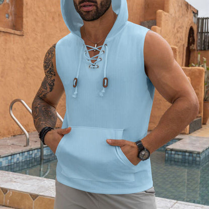 Herren Kapuzen-Shirt Sportlich Fitness Baumwolle