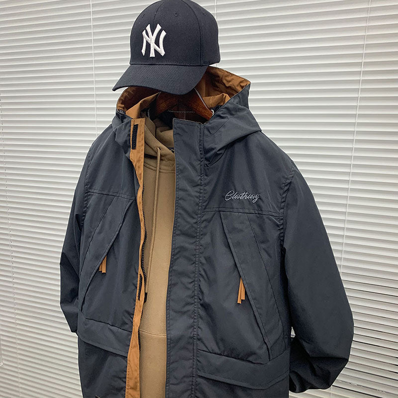Herren Outdoor-Jacke Wasserdicht Funktional Mit Verstellbarem Bund