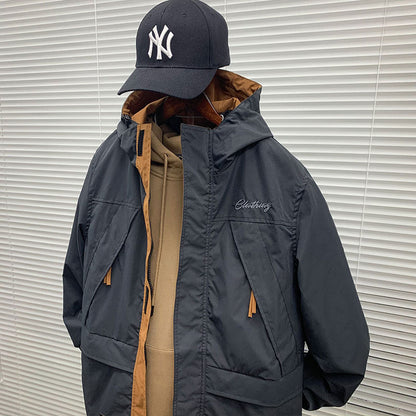 Herren Outdoor-Jacke Wasserdicht Funktional Mit Verstellbarem Bund