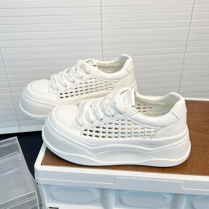Damen Sneaker Bequem Plateau Netzstruktur Sportlich