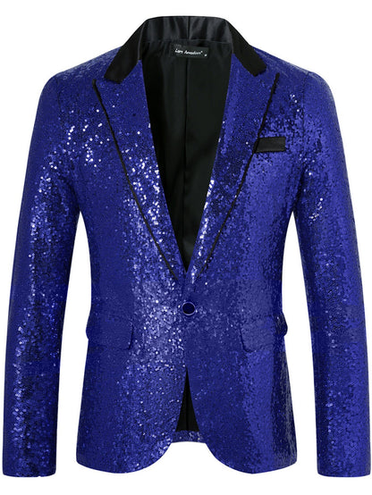 Paillettenblazer Herren Glamour Jacke Glitzer