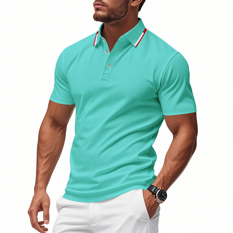 Herren Polo-Shirt Kontrastkragen Modern Slimfit
