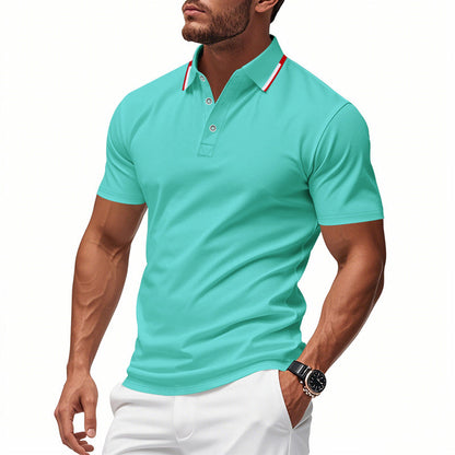 Herren Polo-Shirt Kontrastkragen Modern Slimfit