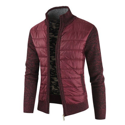 Herren Steppjacke Modisch mit Strickdetails Winter