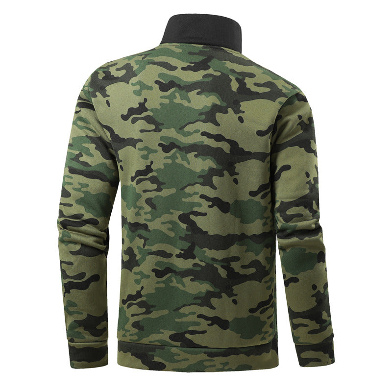 Herren Fleece-Pullover Isolierend Warm mit Stehkragen und Reißverschluss