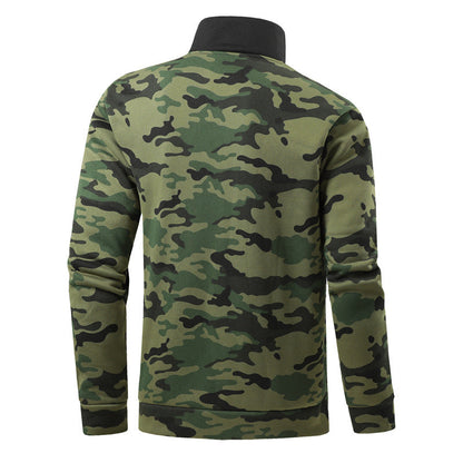 Herren Fleece-Pullover Isolierend Warm mit Stehkragen und Reißverschluss