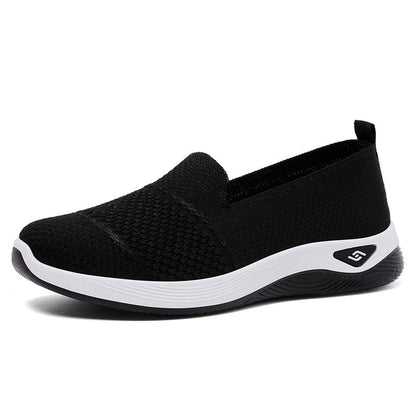 Damen Schuhe Bequem Slip-On atmungsaktiv Strickdesign