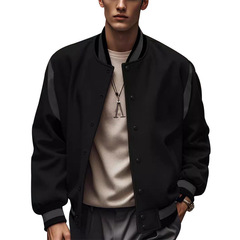 Herren Collegejacke Lässig Mit Kontrastärmlen Modern