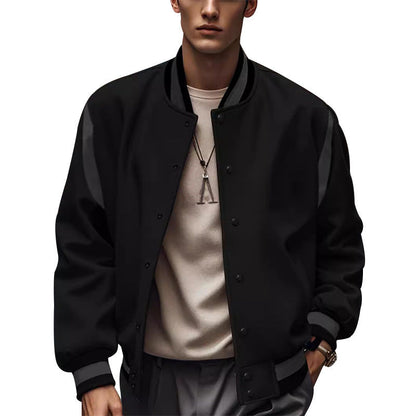 Herren Collegejacke Lässig Mit Kontrastärmlen Modern