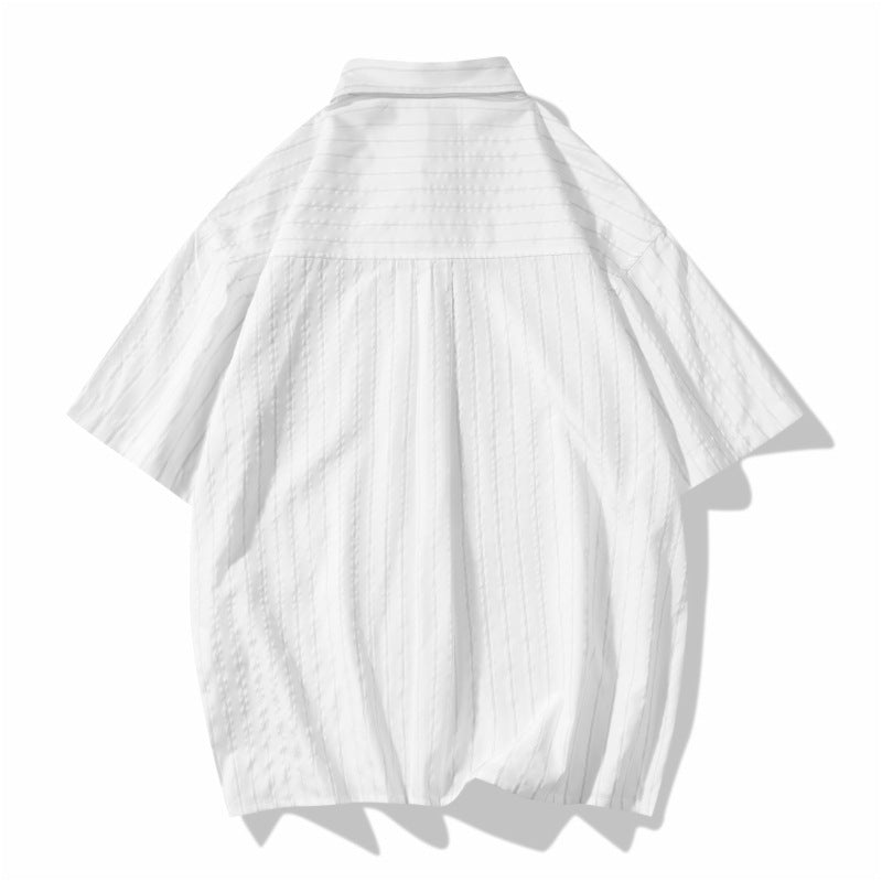 Herren Kurzarmhemd Streifen Hemd Modern Slimfit
