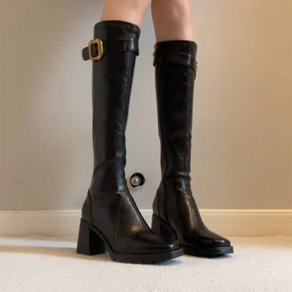 Damen Stiefel Hochwertig mit Knöchelriemen Modern