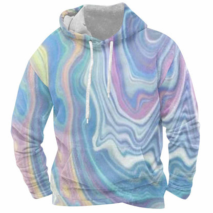 Herren Kapuzenpullover Marmormuster Trendig Modern - BerlinGlamour