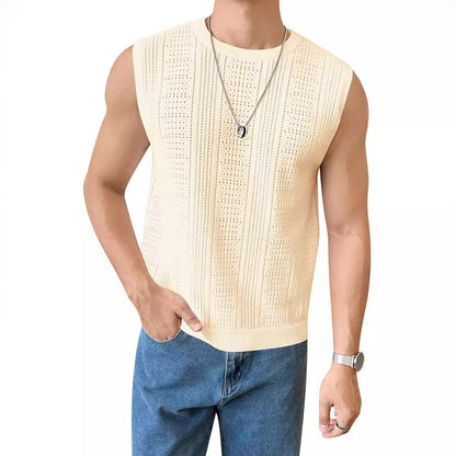 Herren Strickpullover Luftig Lochmuster Modern