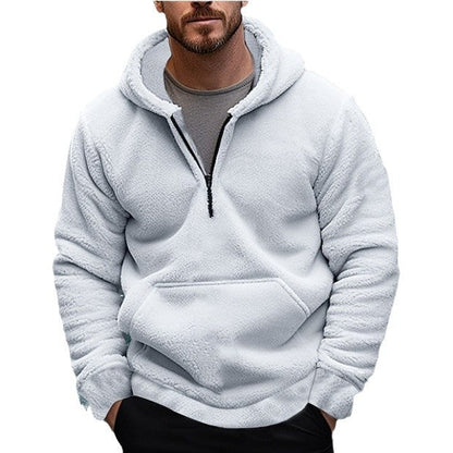 Herren Fleece Pullover Warm mit Kängurutasche Sportlich