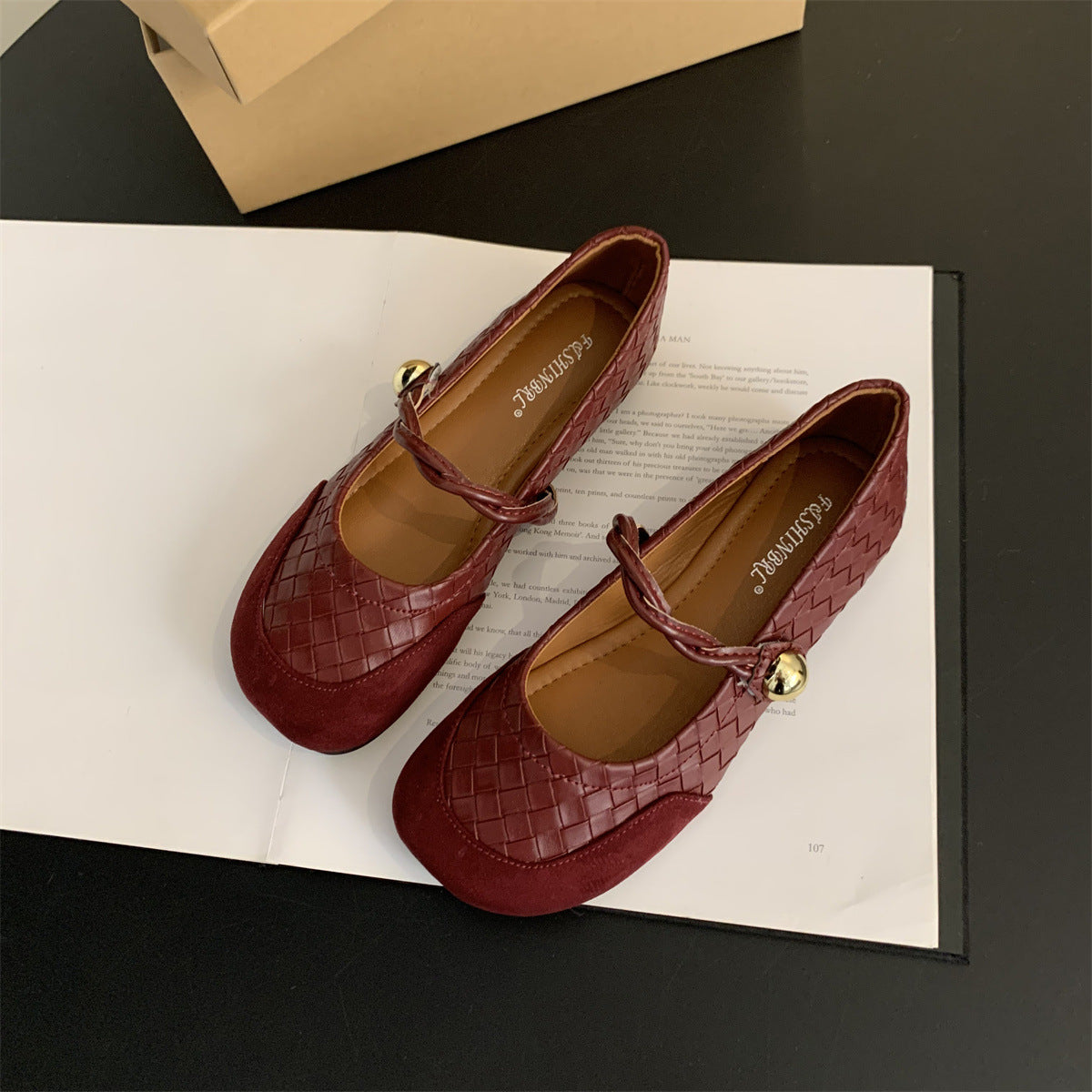 Damen Ballerinas Geflochtene Schuhe mit Schleife Elegante Mode
