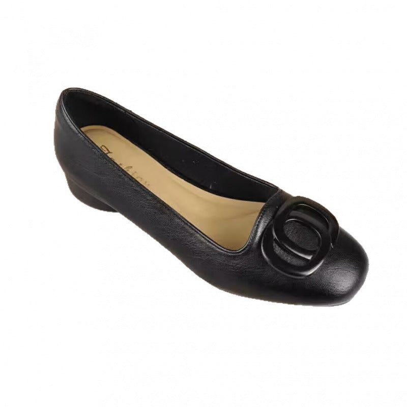 Damen Ballerinas Bequem Schmuckdetail Blockabsatz