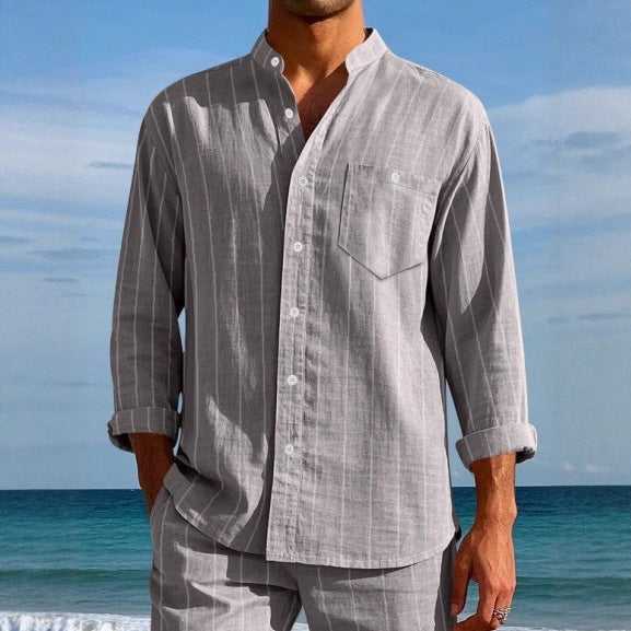 Herren Hemd Streifenmuster Modern Slim Fit