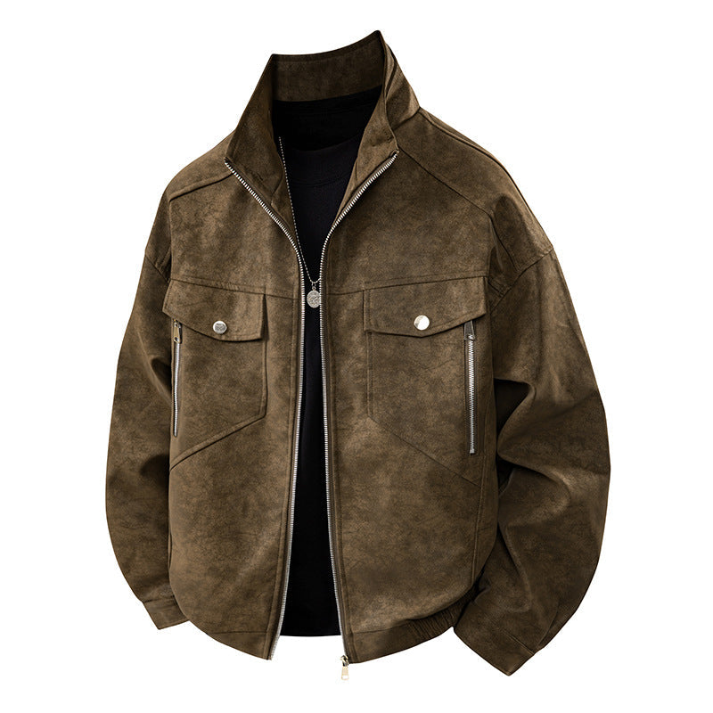 Herren Übergangsjacke mit Brusttaschen und Kragen Modern - BerlinGlamour