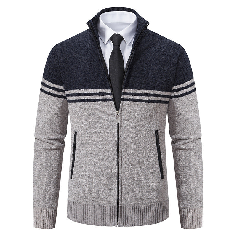 Herren Strickjacke Modisch Sportlich Reißverschluss