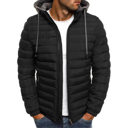 Herren Steppjacke Leicht Kapuzenjacke Weich Isoliert
