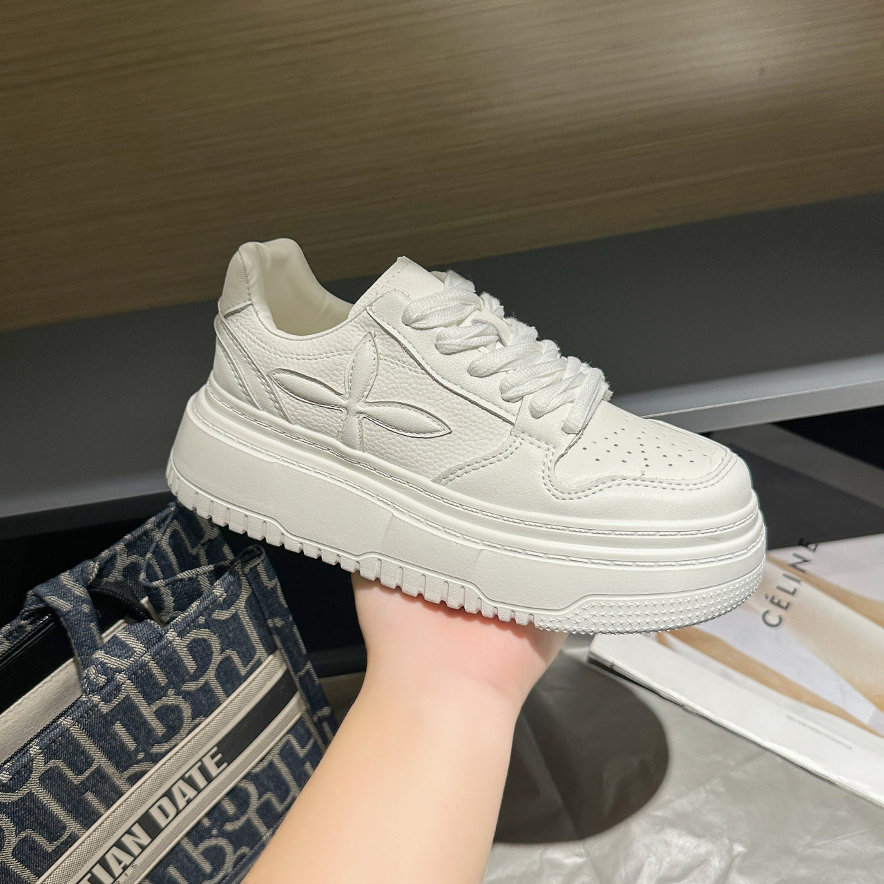 Damen Sneaker Hoch Hacken Plateau Schuhe Sportlich