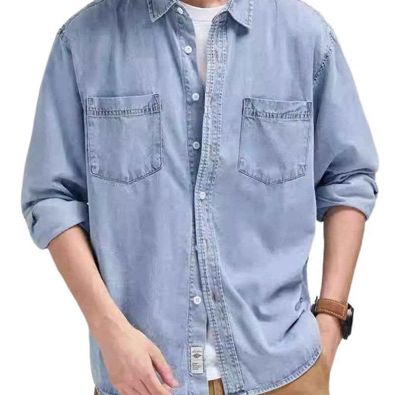Herren Denim-Jacke Mit Brusttaschen Modern