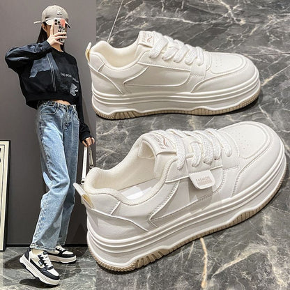 Damen Sneaker Plattform Trendig Modisch Hoch