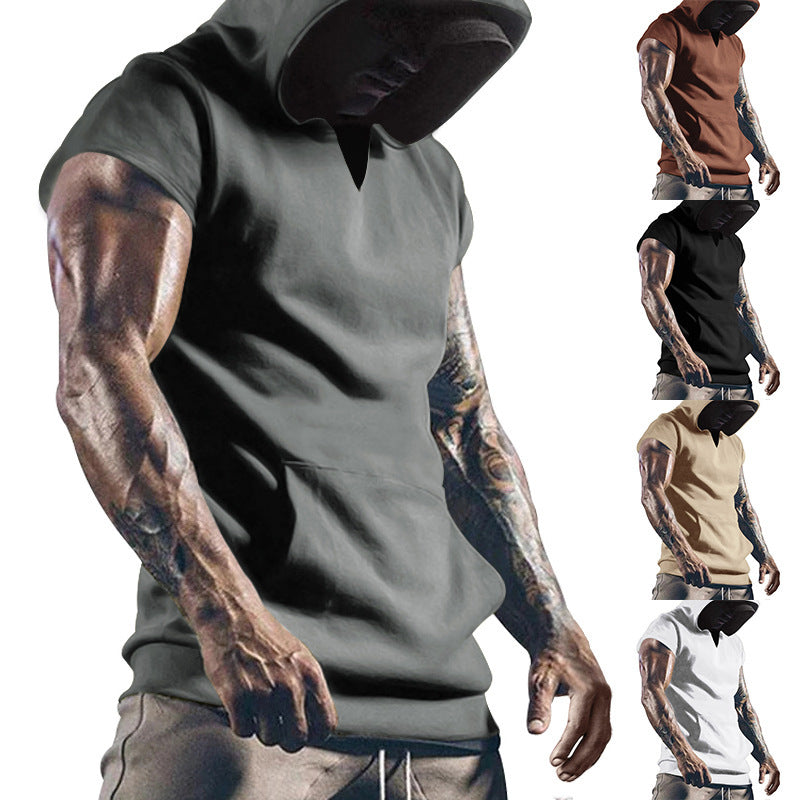 Herren Hoodie Kurzarm Sportlich Grau - BerlinGlamour
