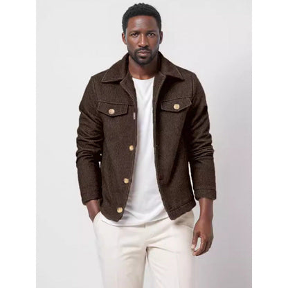 Herren Jeansjacke Modisch Goldene Knöpfe Trendy