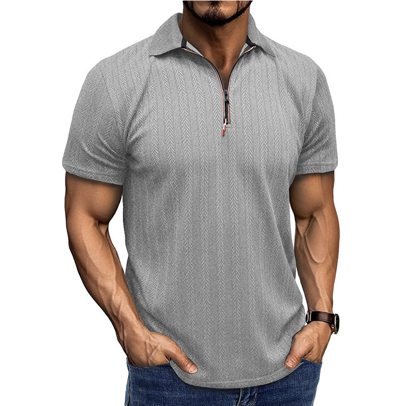 Herren Poloshirt Modern Zippverschluss Slim Fit - BerlinGlamour
