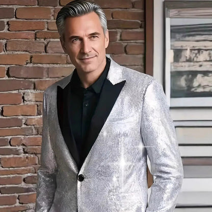 Herren Paillettenblazer Elegant Glitzernd Party