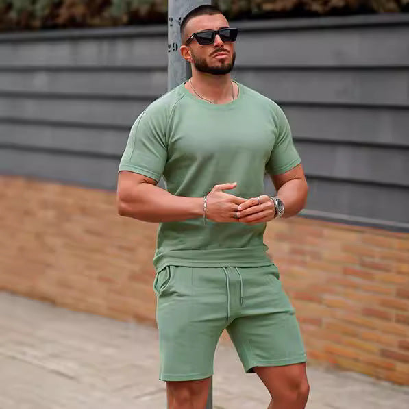 Herren Sportset Kurzarm mit bequemen Laufshorts