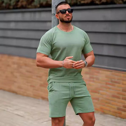 Herren Sportset Kurzarm mit bequemen Laufshorts