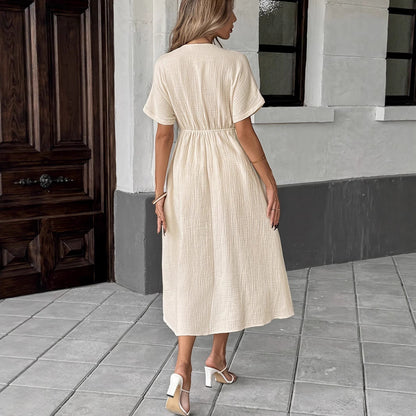 Maxikleid mit Taillenband Sommer Freizeitkleid