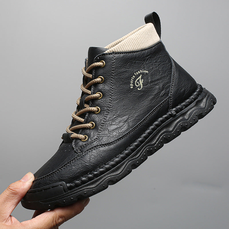 Damen Lederstiefeletten Sportlich Heidi Stil - BerlinGlamour