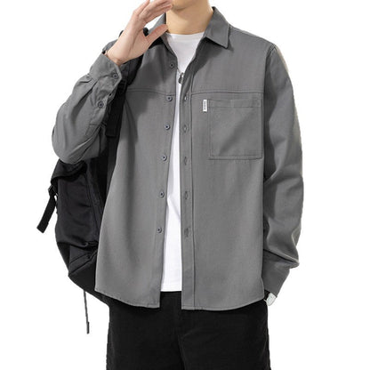 Herren Hemdbluse Lässig mit Utility Taschen Modern