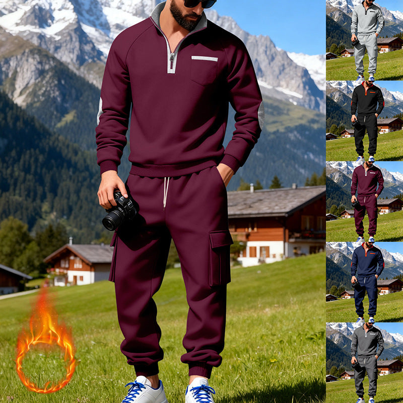 Herren Sportanzug Freizeitanzug Modern mit Taschen