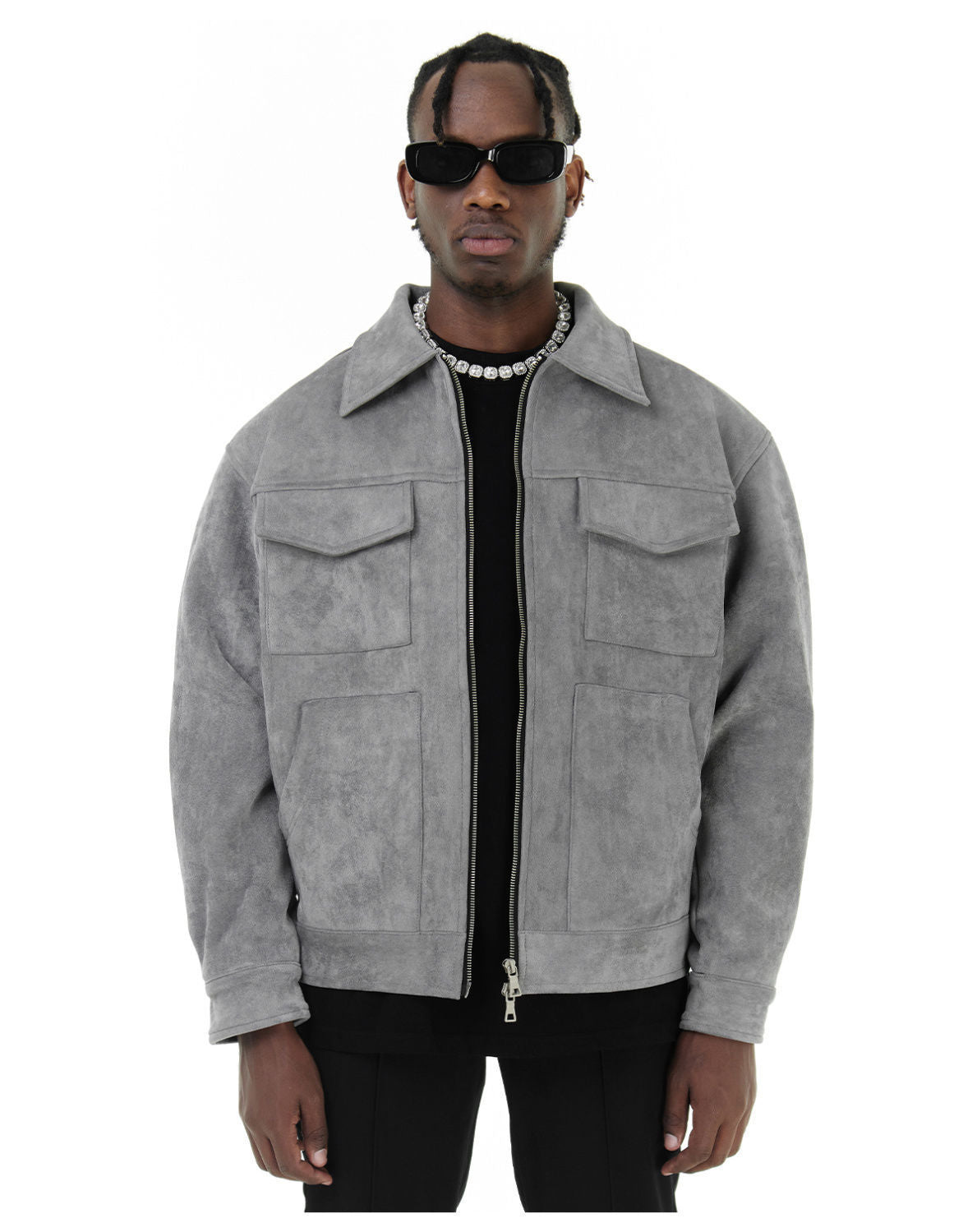 Herrenjacke Modern Reißverschluss Taschen Winter