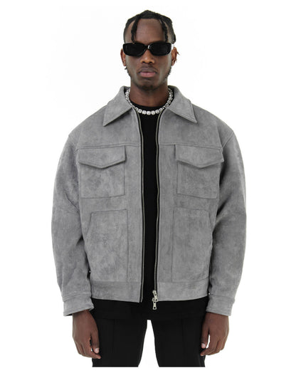 Herrenjacke Modern Reißverschluss Taschen Winter