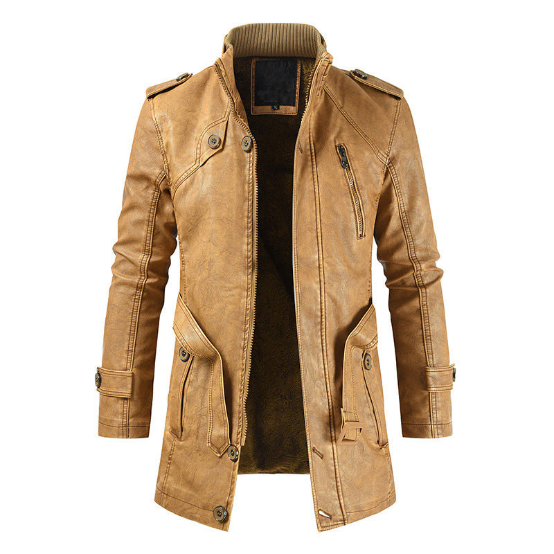 Lederjacke Herren Modisch Asymmetrisch Reißverschluss