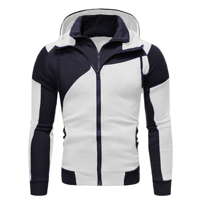 Herren Jacke Sportlich Kapuze Patchwork Design