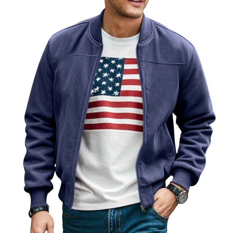 Männer Bomberjacke Modern mit Taschen Weich