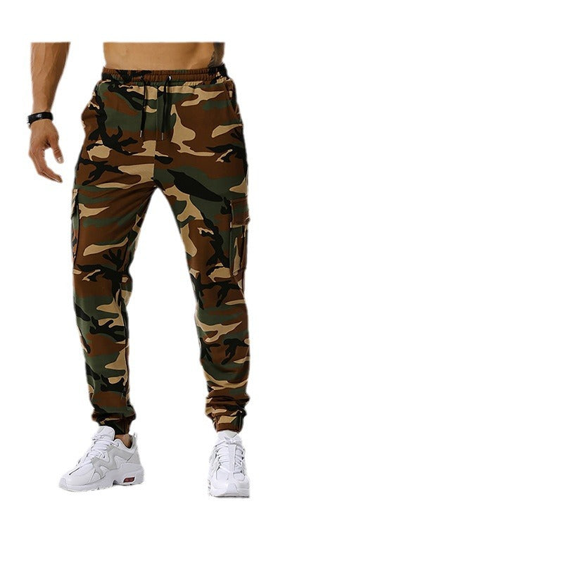 Herren Camo-Hose elastisch mit Taschen