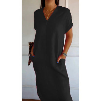 BerlinGlamour Kurzarmkleid mit V-Ausschnitt