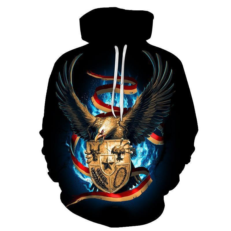 Herren Kapuzenpullover Wolfsgrafik Cooler Style Berlin