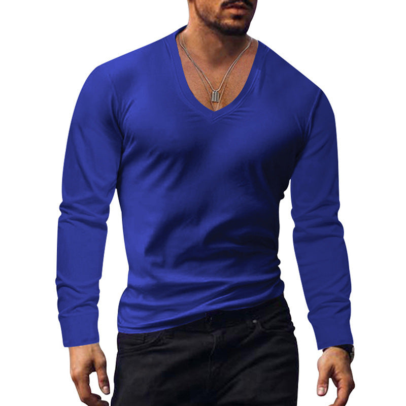 Herren V-Ausschnitt Langarmshirt aus weichem Baumwollmix mit figurbetonter Passform BerlinGlamour wird zu Herren Langarmshirt Weichem Baumwollmix Figurbetonter Passform Berlin