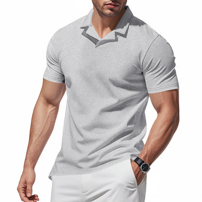 Herren Poloshirt Kurzarm Modern mit Struktur Optik